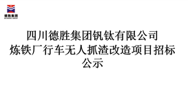 德勝集團煉鐵廠行車無人抓渣改造項目招標